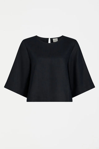 Llinen Top Black