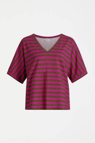 Seter Tee in Olive/Fuchsia