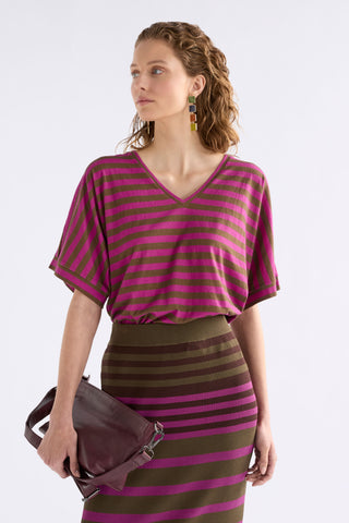 Seter Tee in Olive/Fuchsia