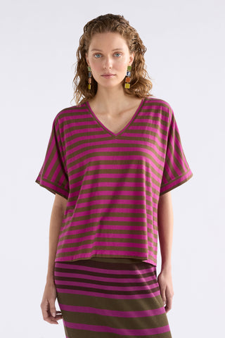 Seter Tee in Olive/Fuchsia