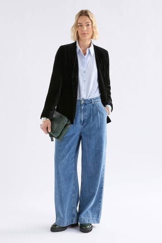 Velvet Soft Blazer Jacket Black