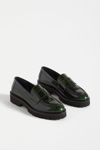 Tirstta Platform Loafer Dark Green