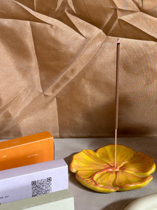 Ceramic Incense Holder - Hibiscus