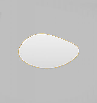 Pebble Mirror in Brass