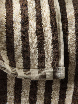 Wide Stripe Cotton Hand Towel Cocoa/Bone