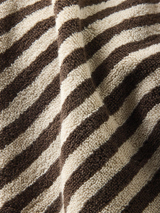 Wide Stripe Cotton Bath Towel Cocoa/Bone